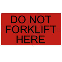 Adhesive label 'Do not forklift here' 150xH80 mm